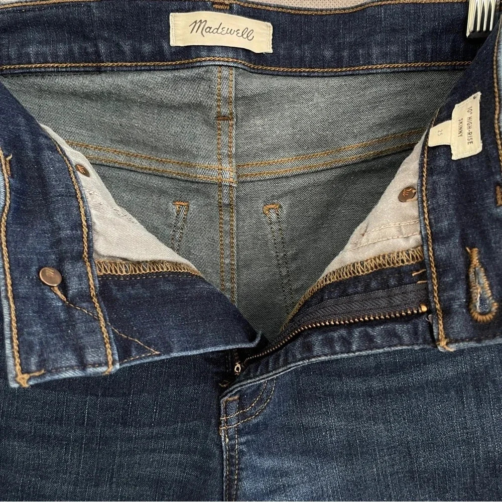 Madewell 10" High-Rise Skinny Jeans in Hayes Wash Women's Size 25 - Picture 9 of 15